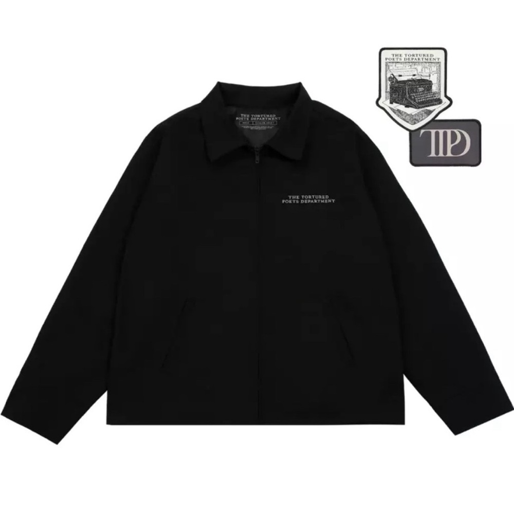 Taylor Swift TTPD The Tortured Poets Department Black Jacket w Patches 2XL NWT
